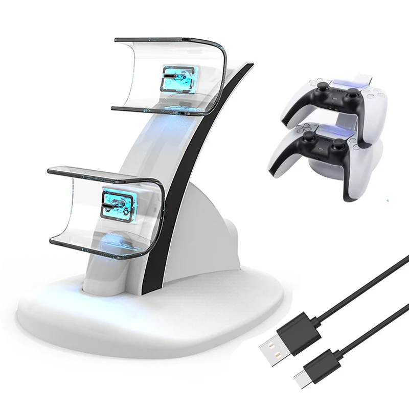 Gaming Accessories For Ps5 - Stasiun Pengisi Daya Cepat Dual Controller