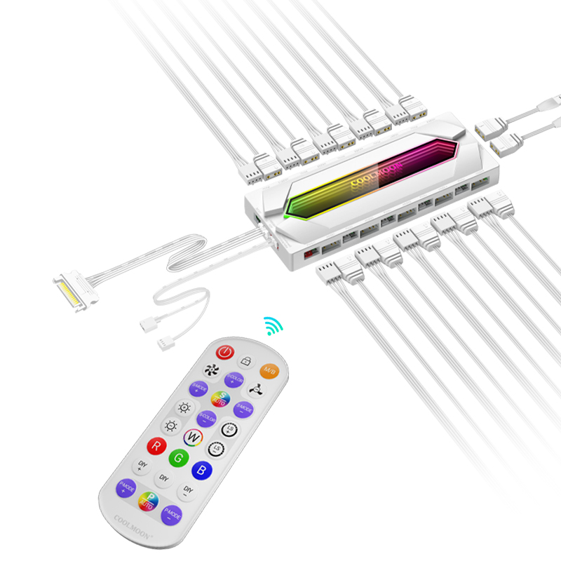 Fan Hub Rgb Controller - ARGB & PWM 22 Splitter Hub