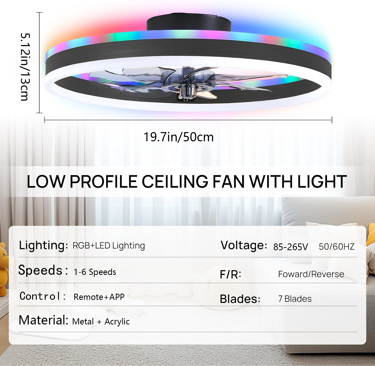 Fan Hub Rgb Controller - Lampu Kipas Langit-langit Pintar RGB 6