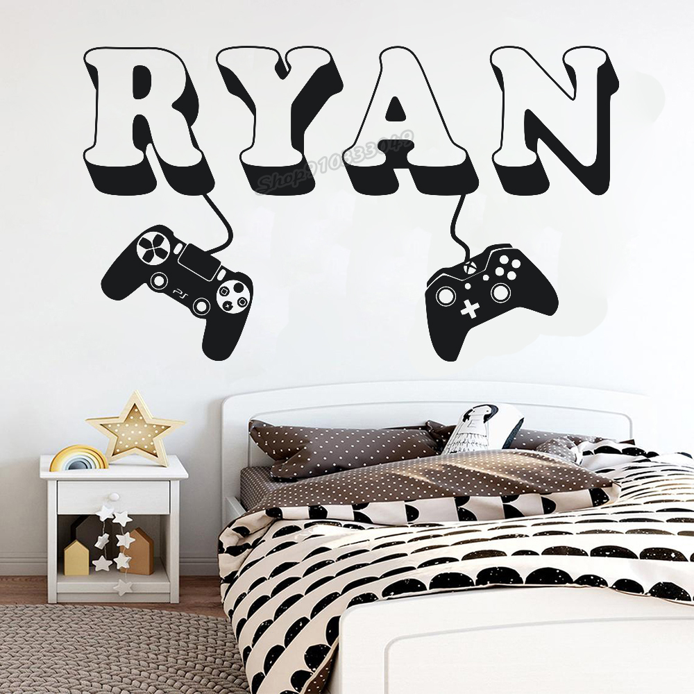 Gaming Accessories Room - Gamer Stiker Dinding Nama Kustom Controller