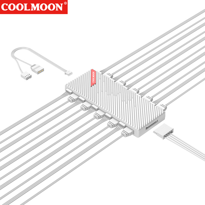 Fan Hub Rgb Controller - COOLMOON Motherboard 5V 3Pin PWM Dual