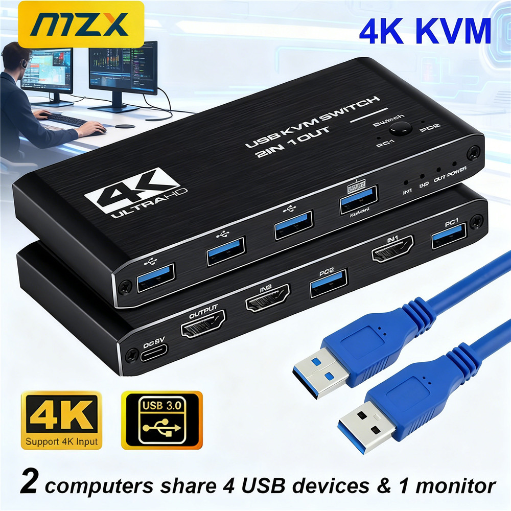 KVM Switch 4K 60Hz Switcher US - Gaming Accessories Storage ulasan dan harga