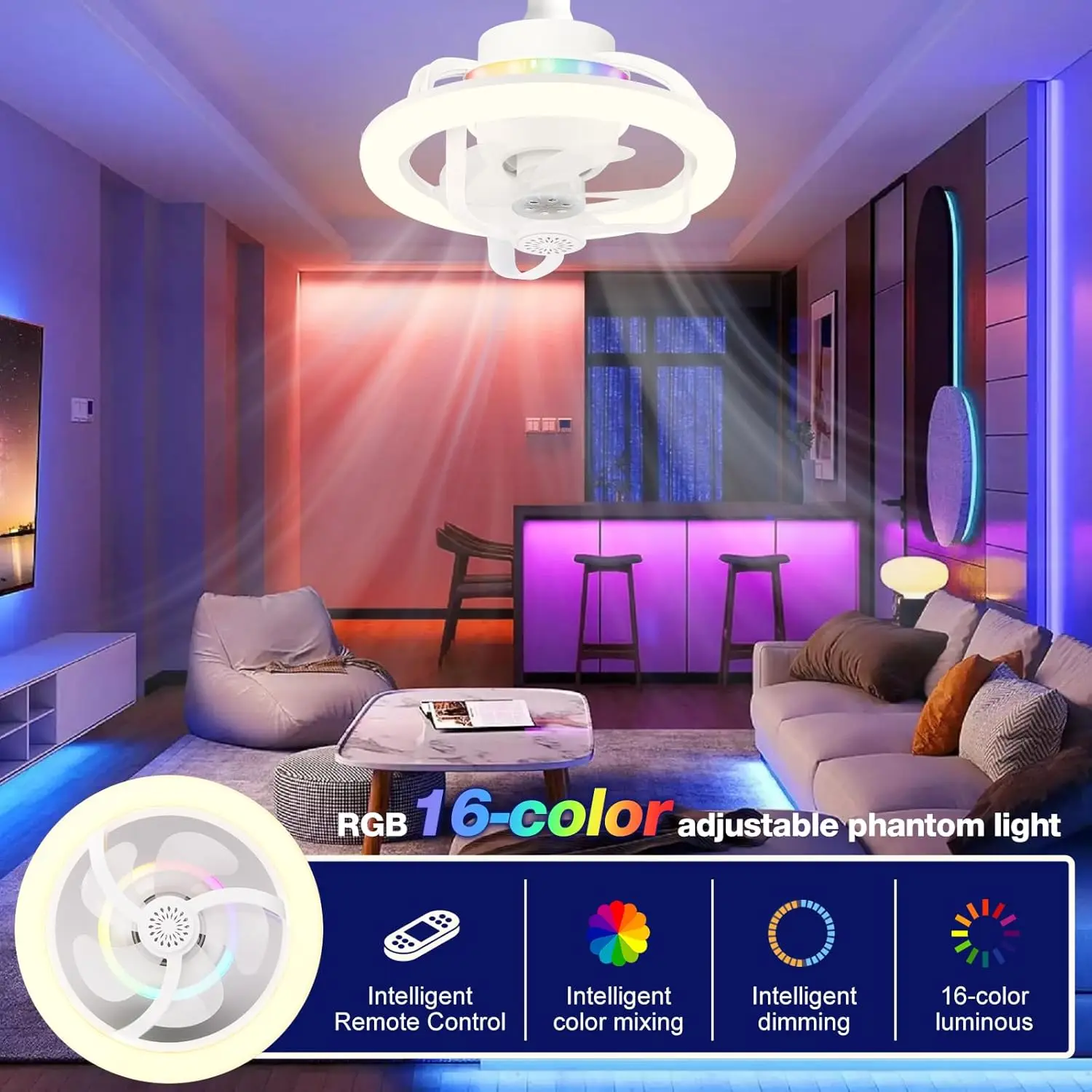 Bohlam kipas langit-langit E27 - Fan Hub Rgb Controller ulasan dan harga