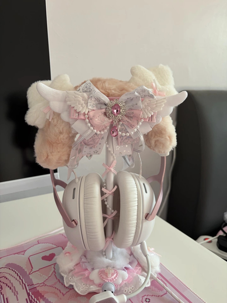 Penyangga Headphone Renda Lucu - Gaming Accessories Holder ulasan dan harga