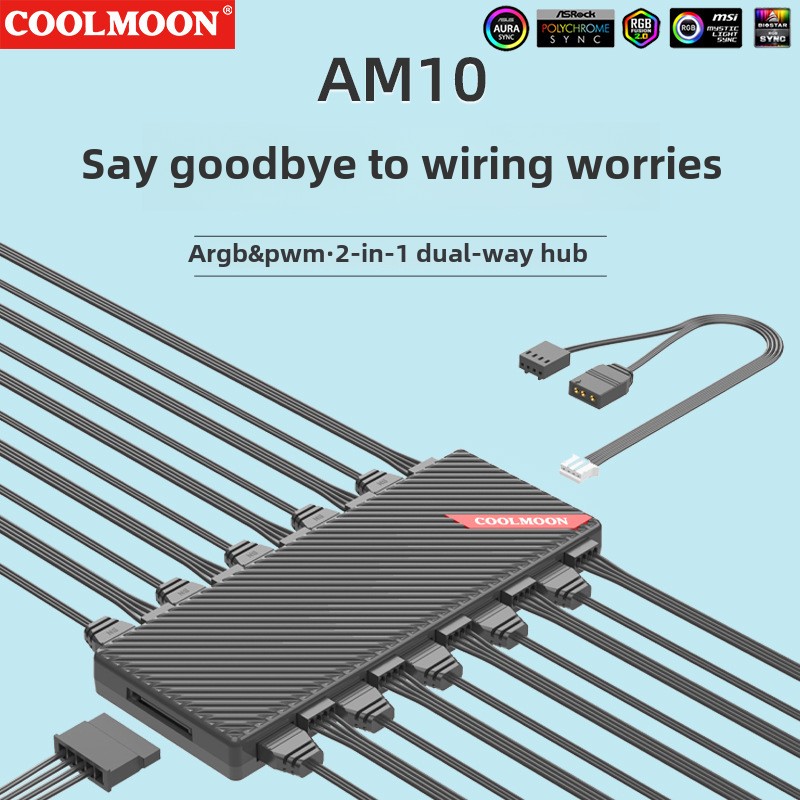 COOLMOON Motherboard 5V 3Pin P - Fan Hub Rgb Controller ulasan dan harga
